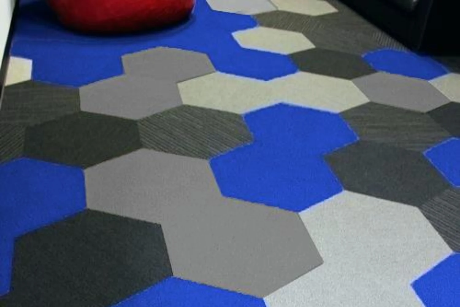 Hexagone Carpet Tile-Blue